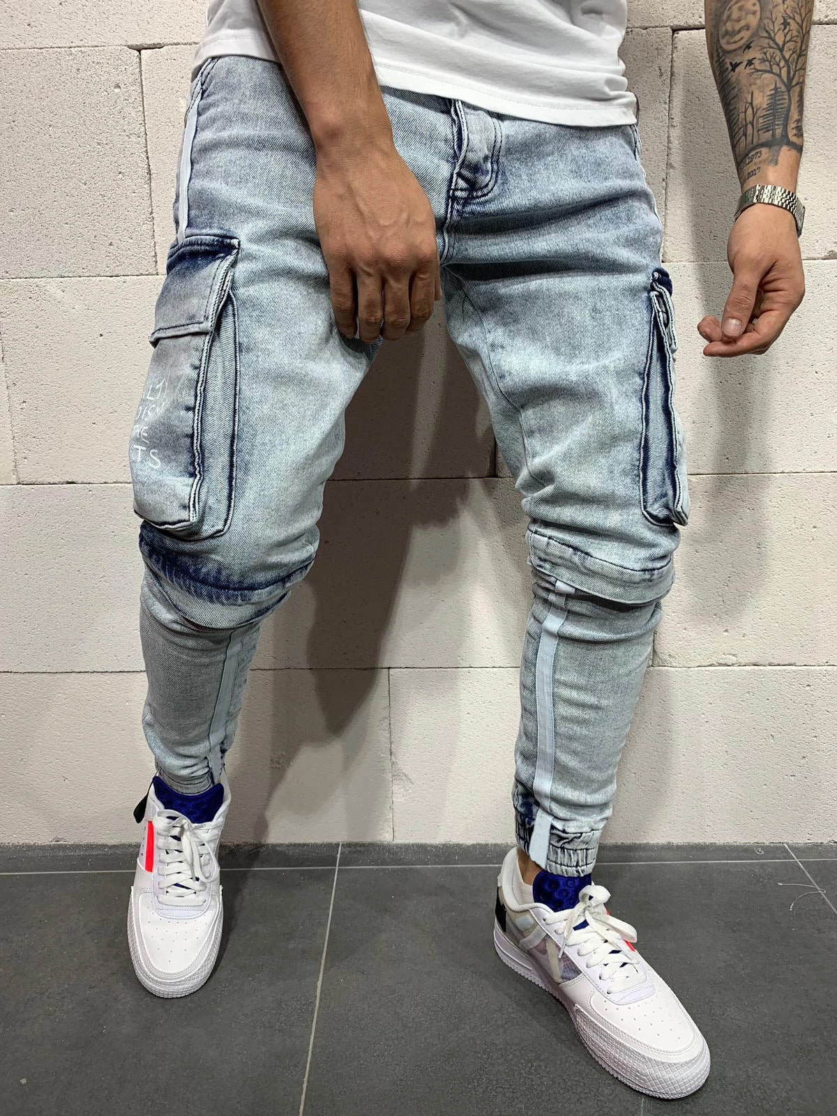 Sukestyle Trendy Ripped Zipper Jeans