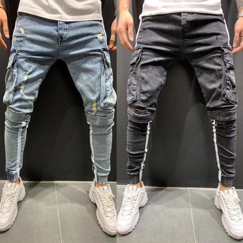 Sukestyle Trendy Ripped Zipper Jeans