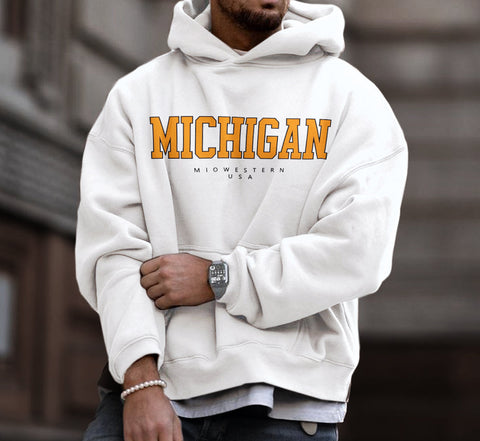 Sukestyle Michigan USA Casual Hooded Sweatshirt