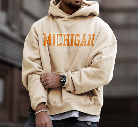 Sukestyle Michigan USA Casual Hooded Sweatshirt