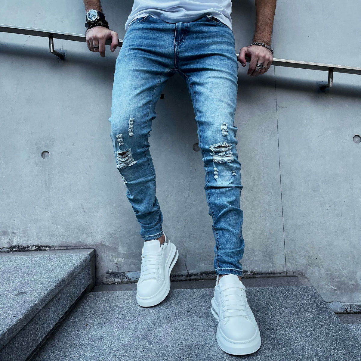 Sukestyle Slim Stretch Ripped Jeans