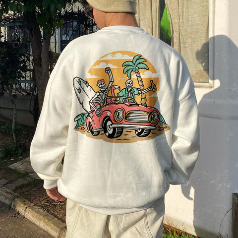 Sukestyle Men's Vintage Print Sweatshirt