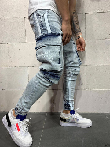 Sukestyle Trendy Ripped Zipper Jeans