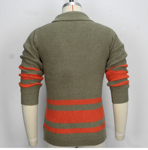 Sukestyle Knitted Sweater Jacket, Lapel Zipper Cardigan Sweater