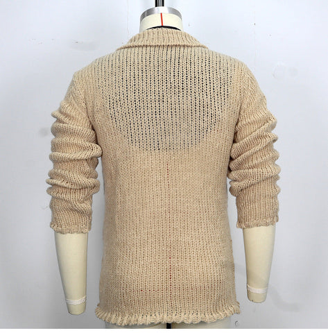 Sukestyle Fashion Suit Collar Cardigan Sweater