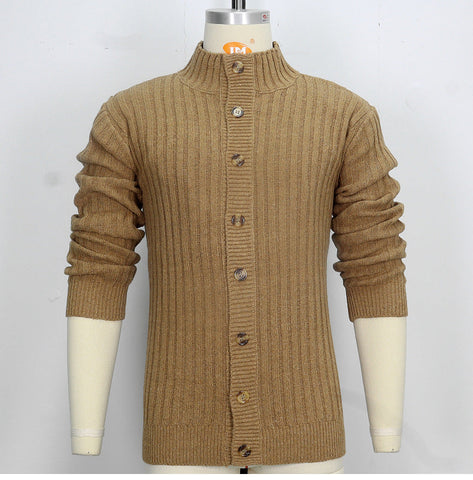 Sukestyle Casual Single-breasted Knitted Sweater, Lapel Long-sleeved Sweater Jacket