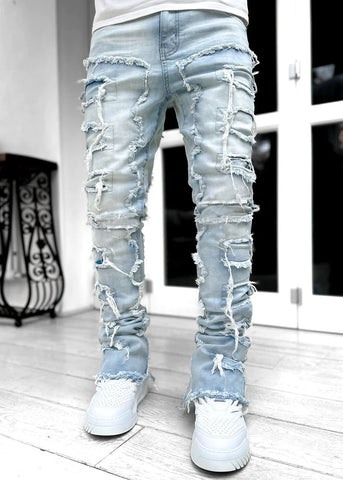 Sukestyle Fashion Stretch Denim Straight-leg Pants