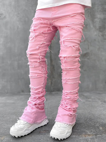 Sukestyle Fashion Stretch Denim Straight-leg Pants