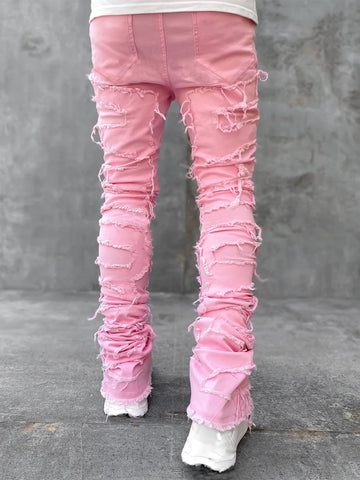 Sukestyle Fashion Stretch Denim Straight-leg Pants