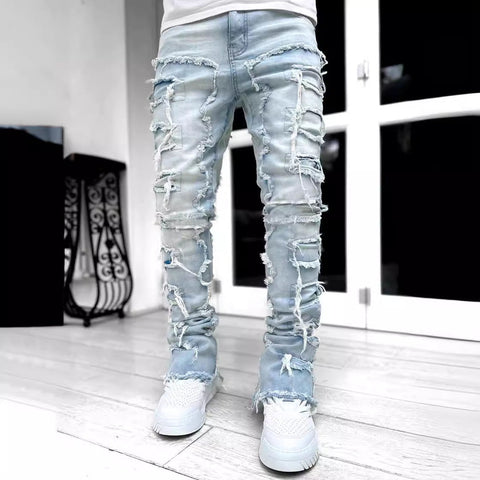 Sukestyle Fashion Stretch Denim Straight-leg Pants