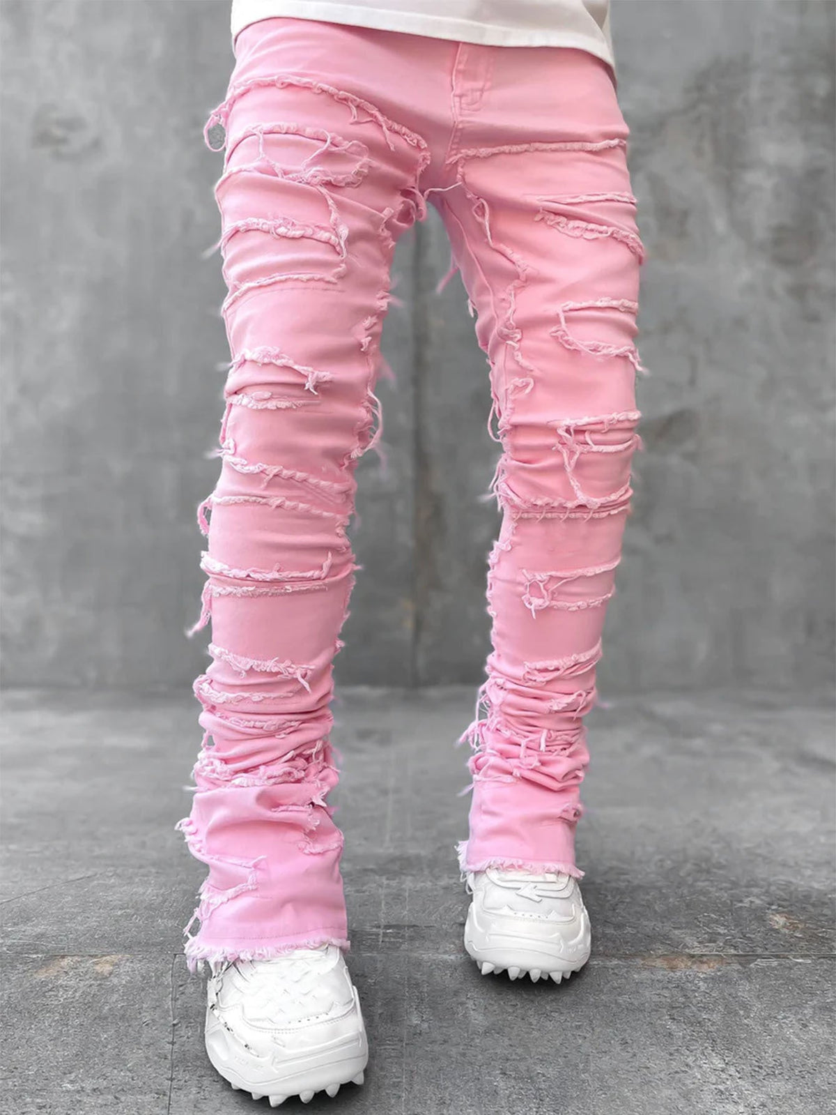 Sukestyle Fashion Stretch Denim Straight-leg Pants