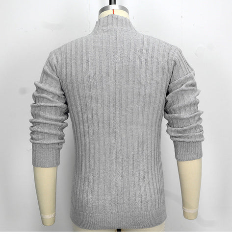 Sukestyle Casual Single-breasted Knitted Sweater, Lapel Long-sleeved Sweater Jacket